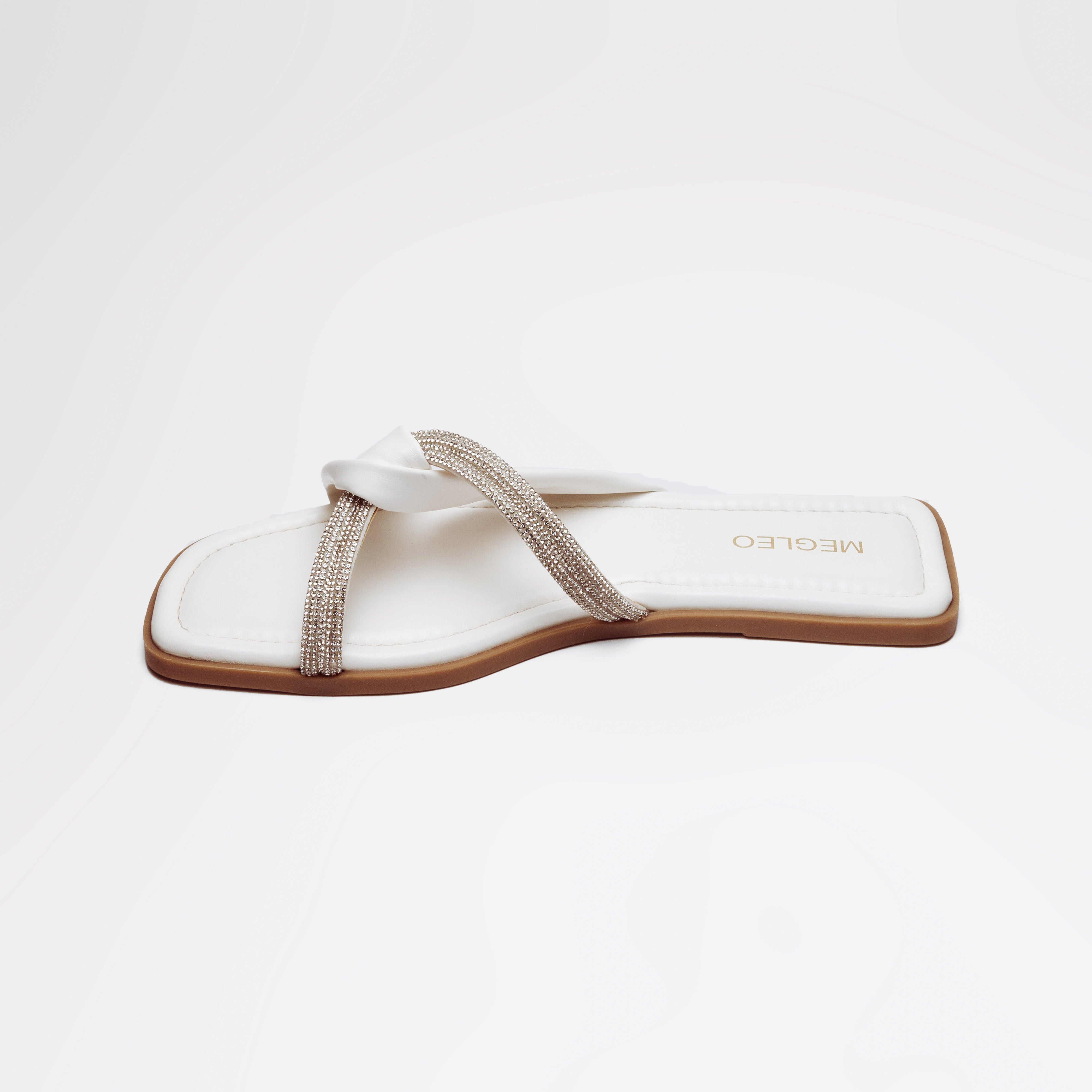 Image of Crystal Vegan Flats - White