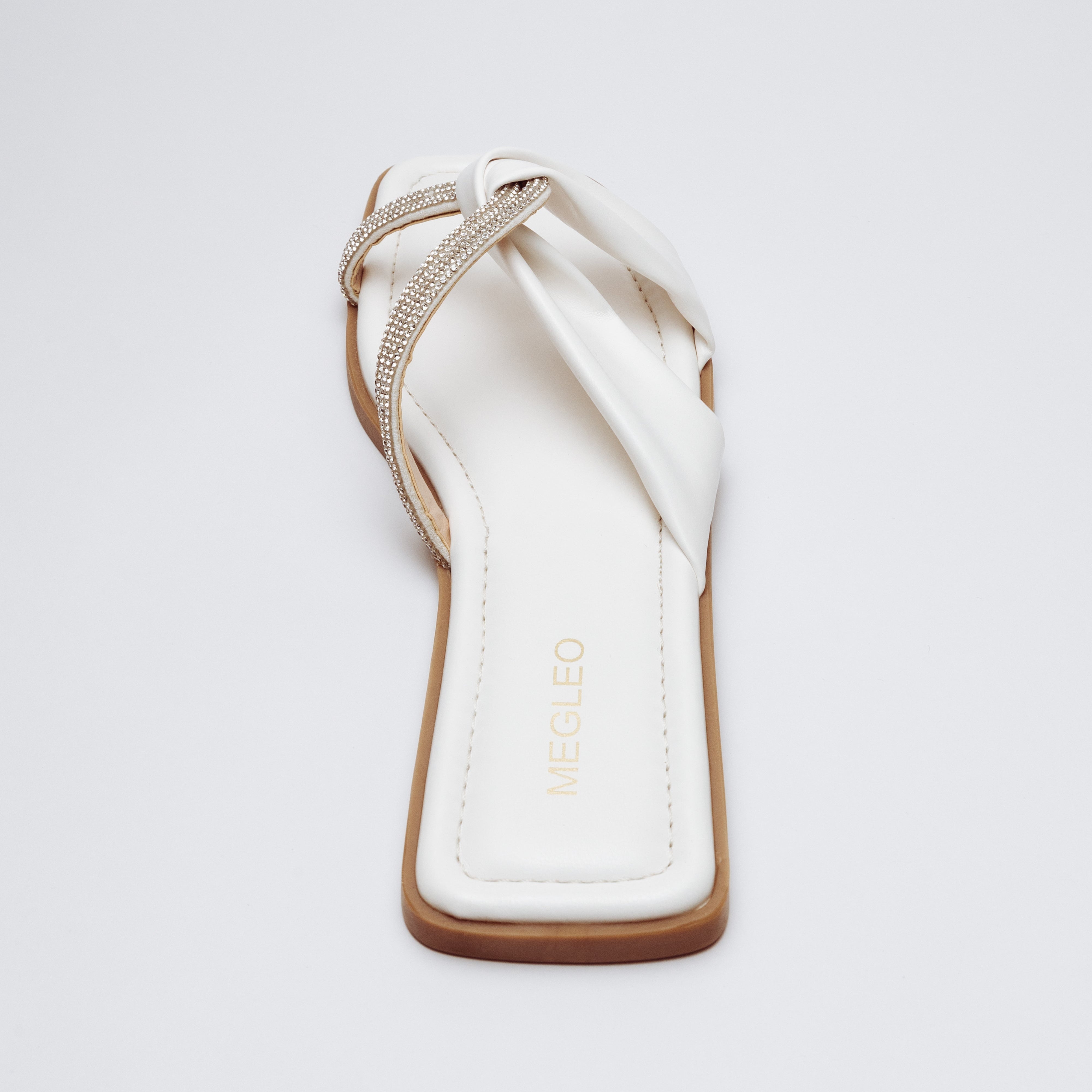 Image of Crystal Vegan Flats - White