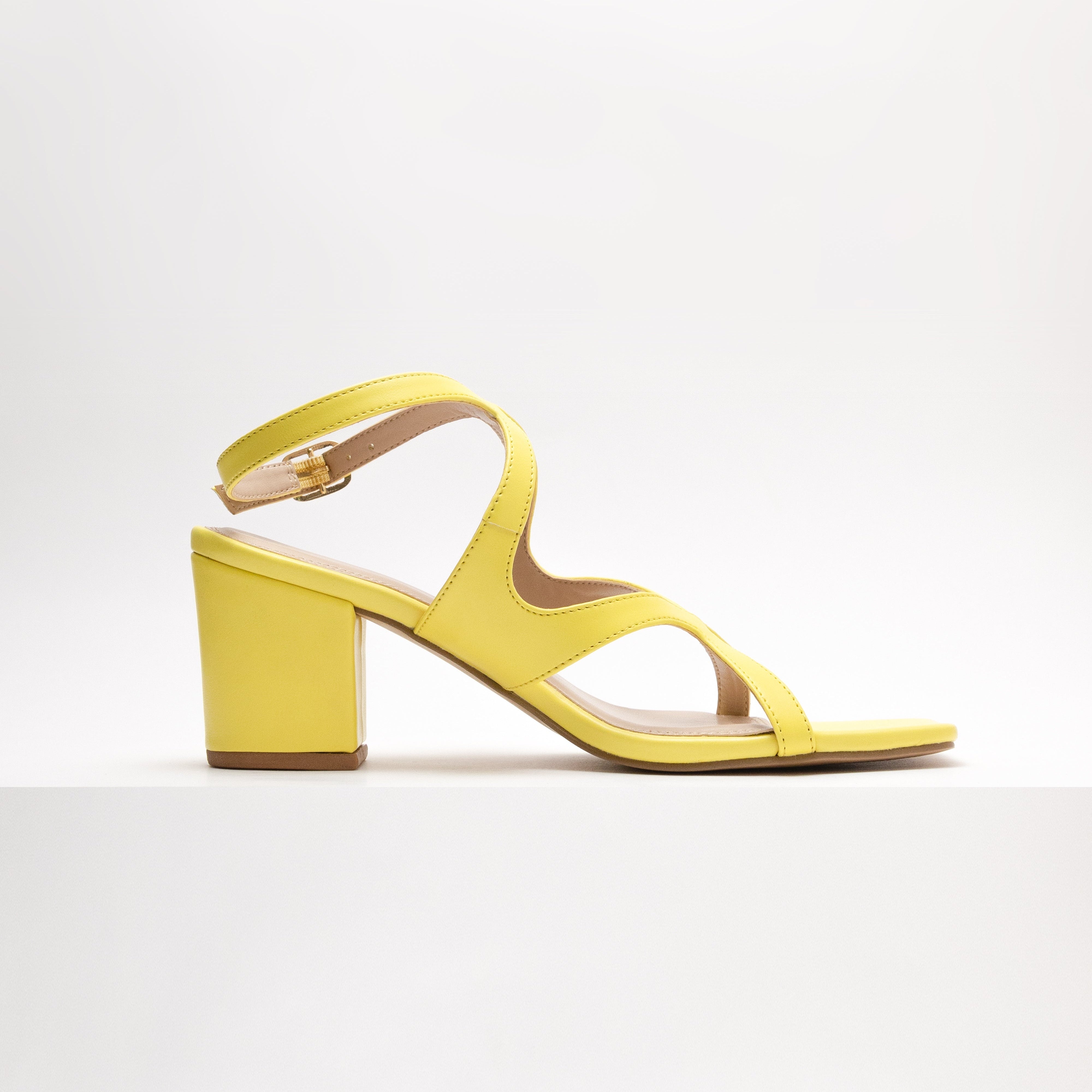 Image of Twisted Block Heels - Yellow