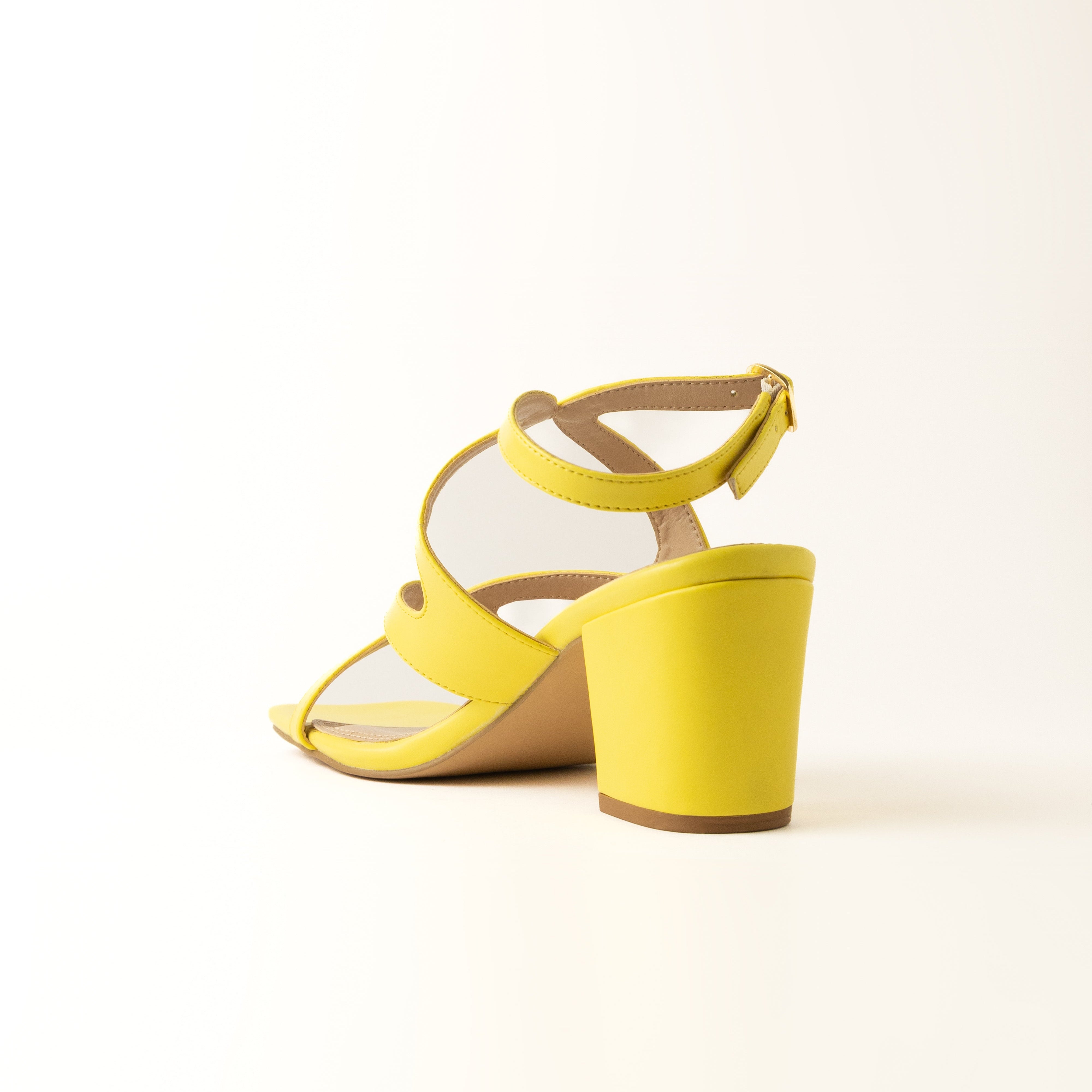 Image of Twisted Block Heels - Yellow