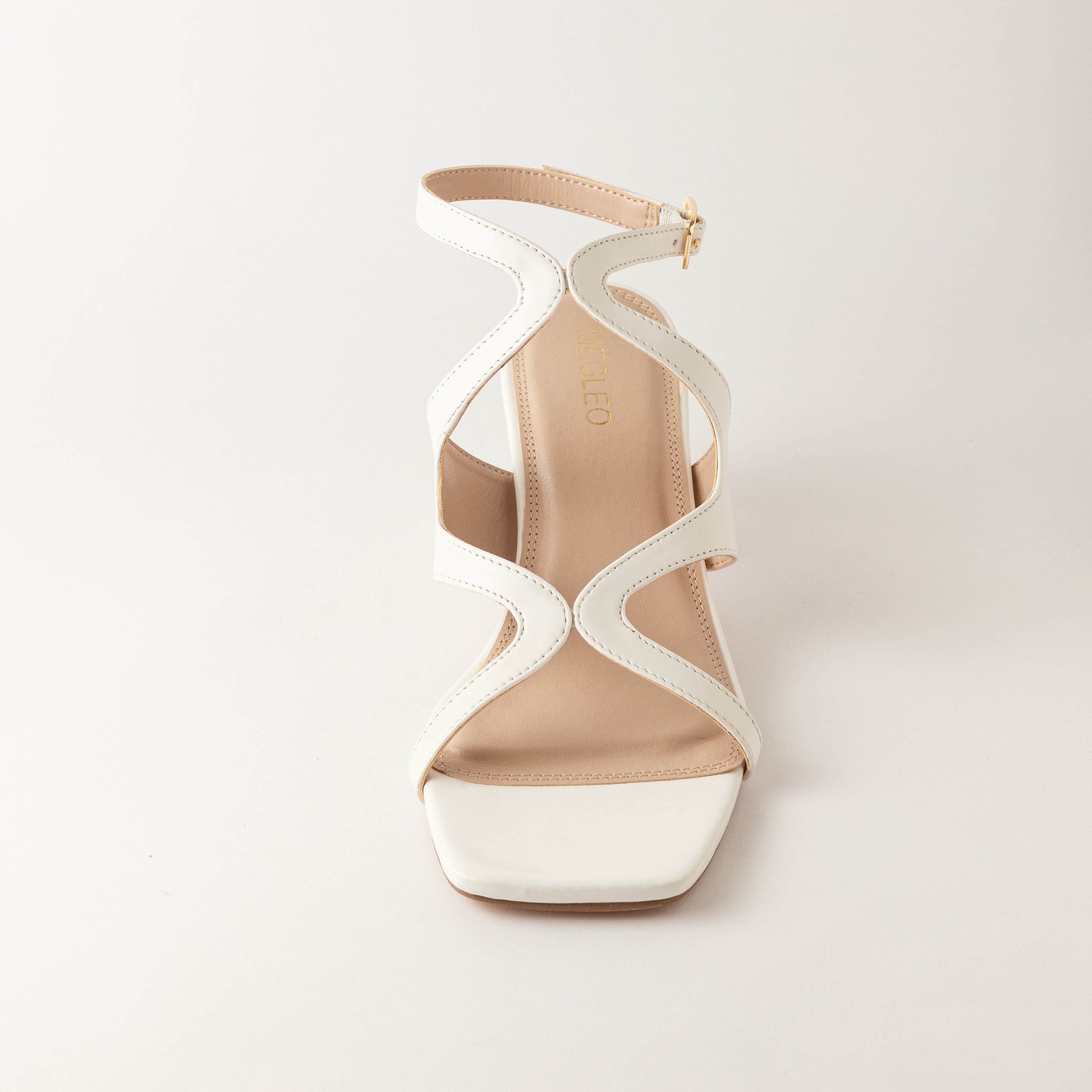 Image of Twisted Block Heels - White