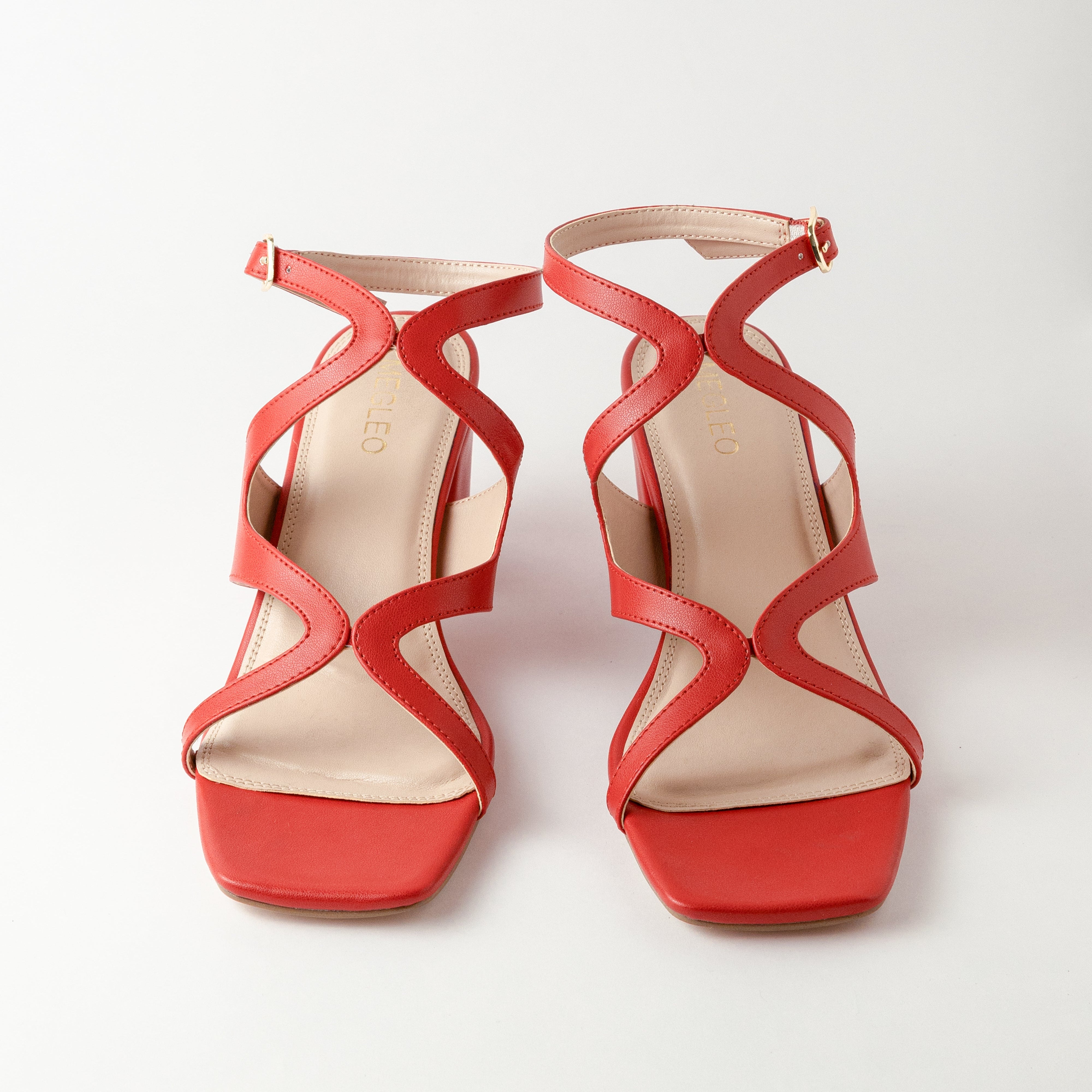 Image of Twisted Block Heels - Red
