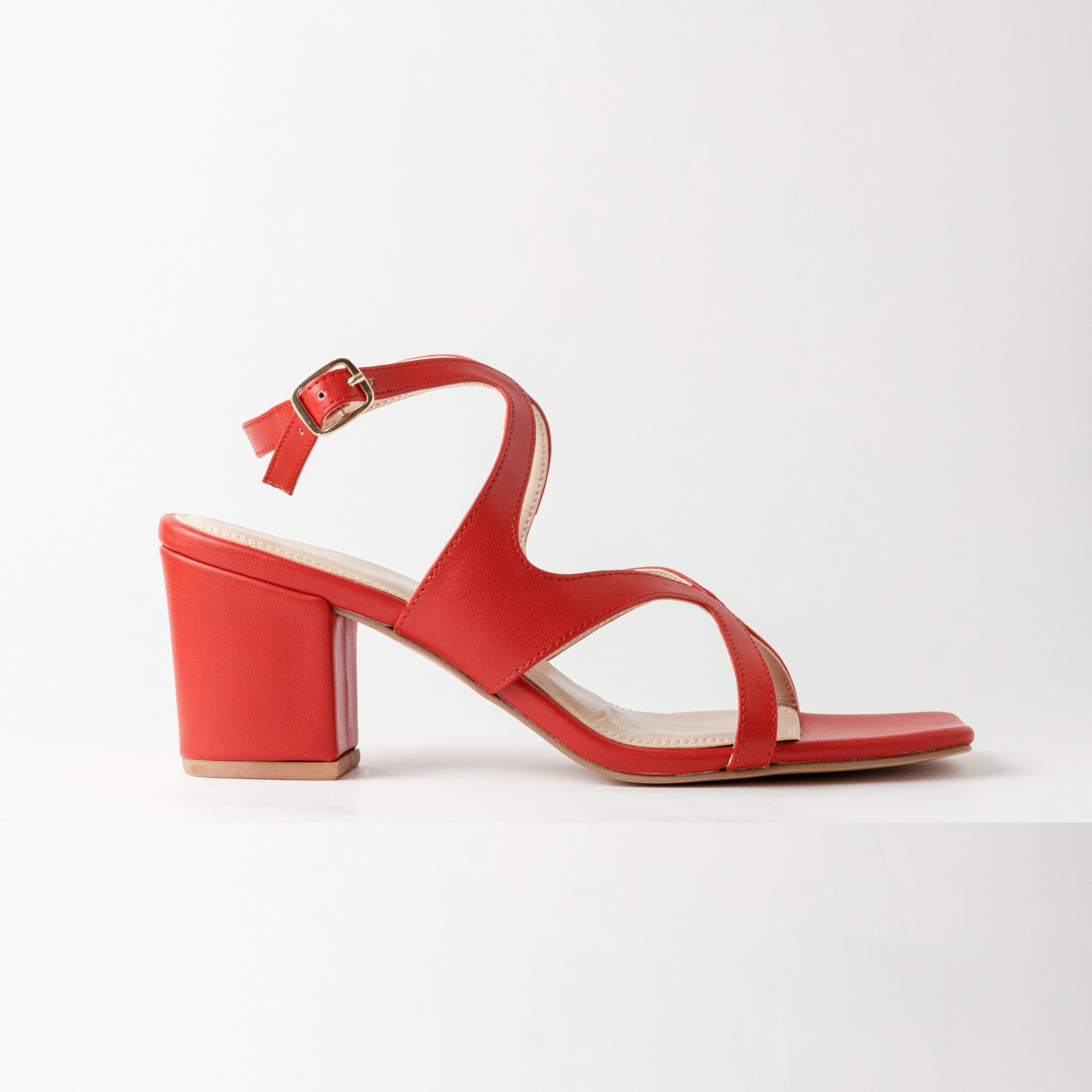 Image of Twisted Block Heels - Red