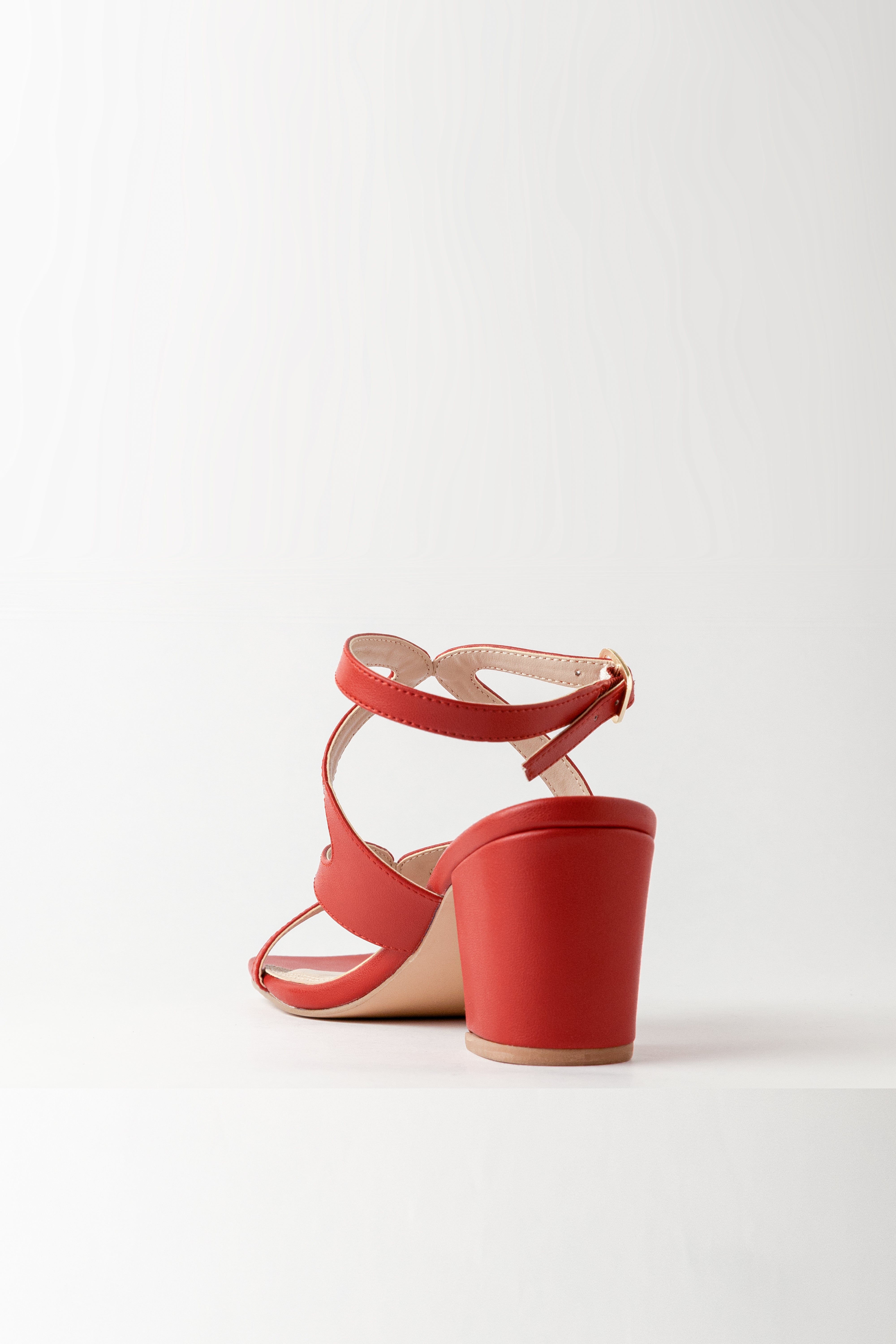 Image of Twisted Block Heels - Red