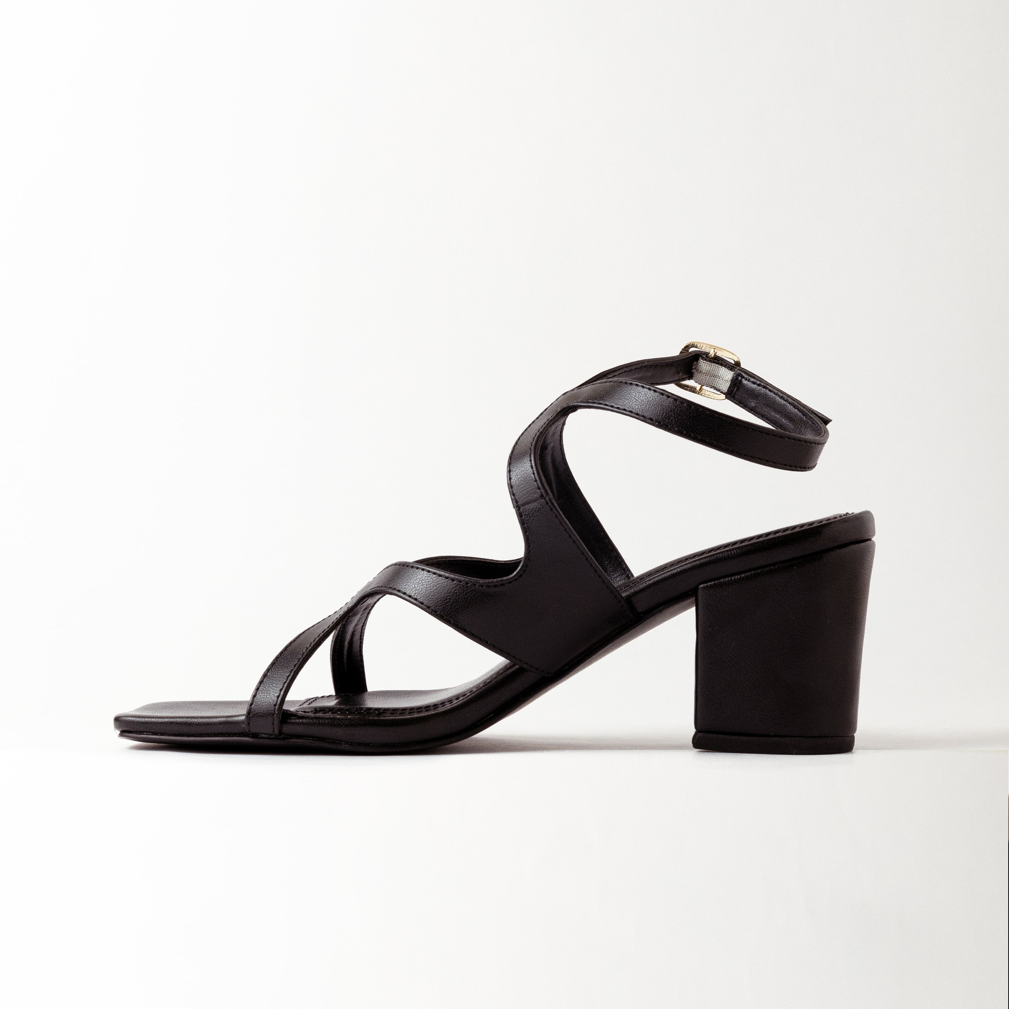 Image of Twisted Block Heels - Black