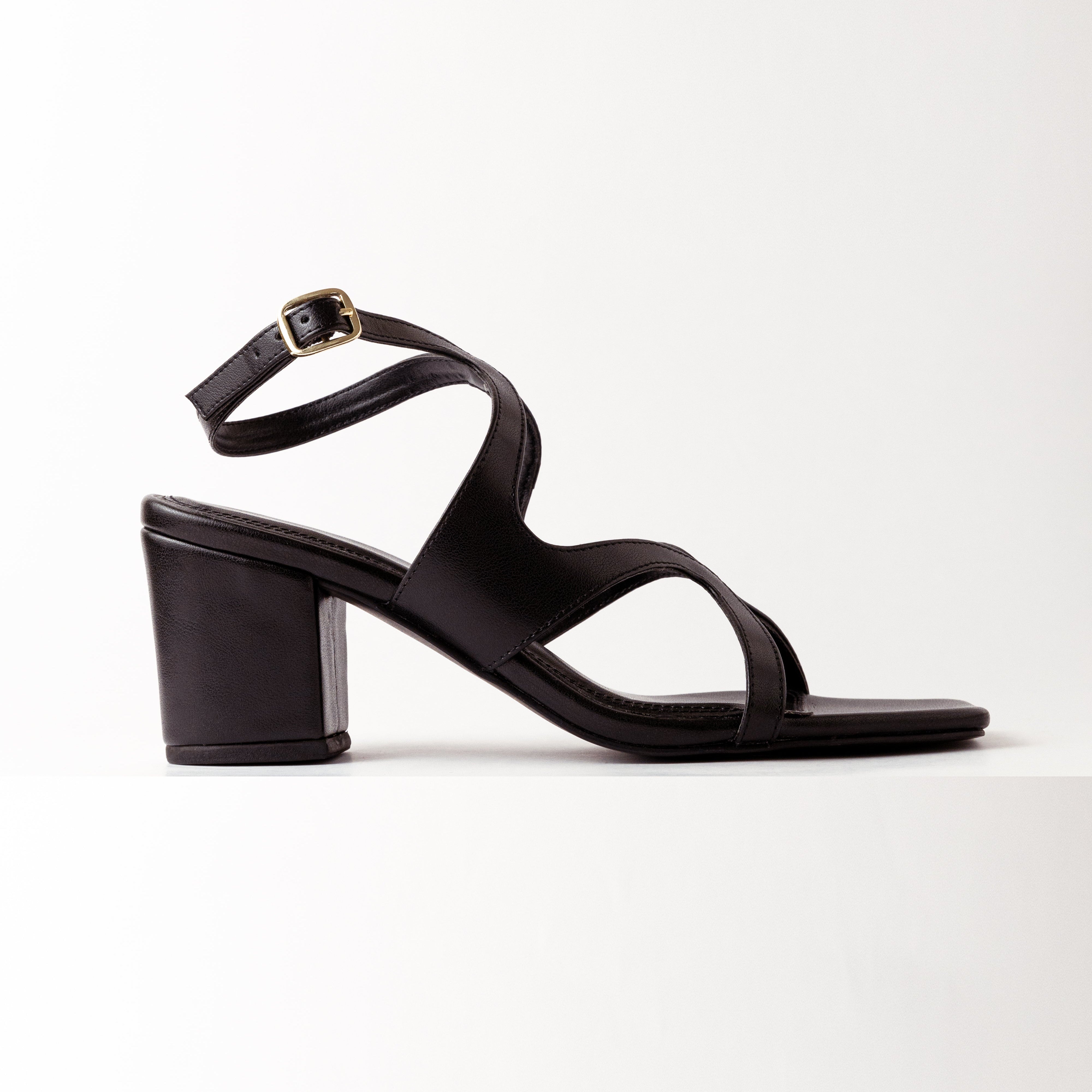 Image of Twisted Block Heels - Black