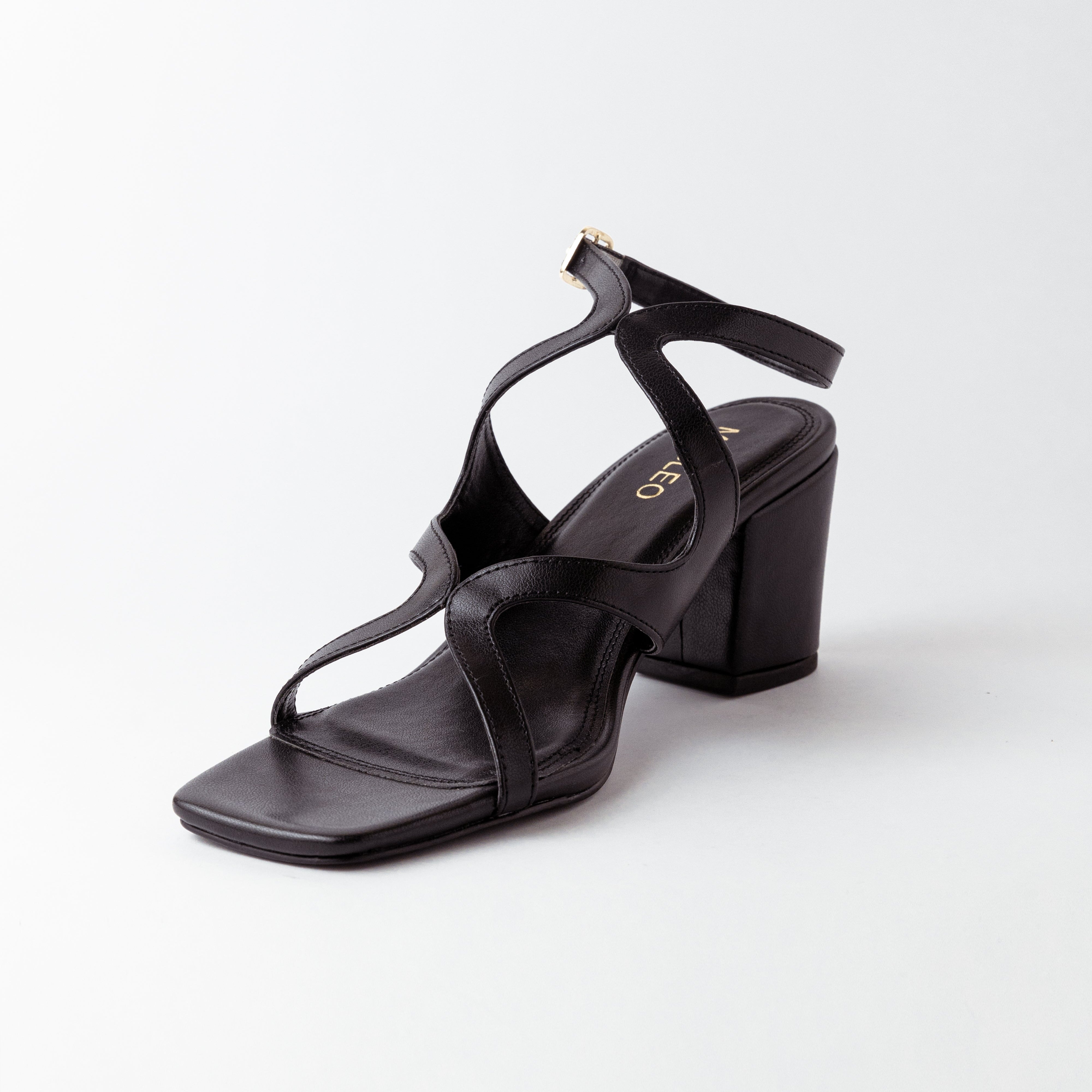 Image of Twisted Block Heels - Black
