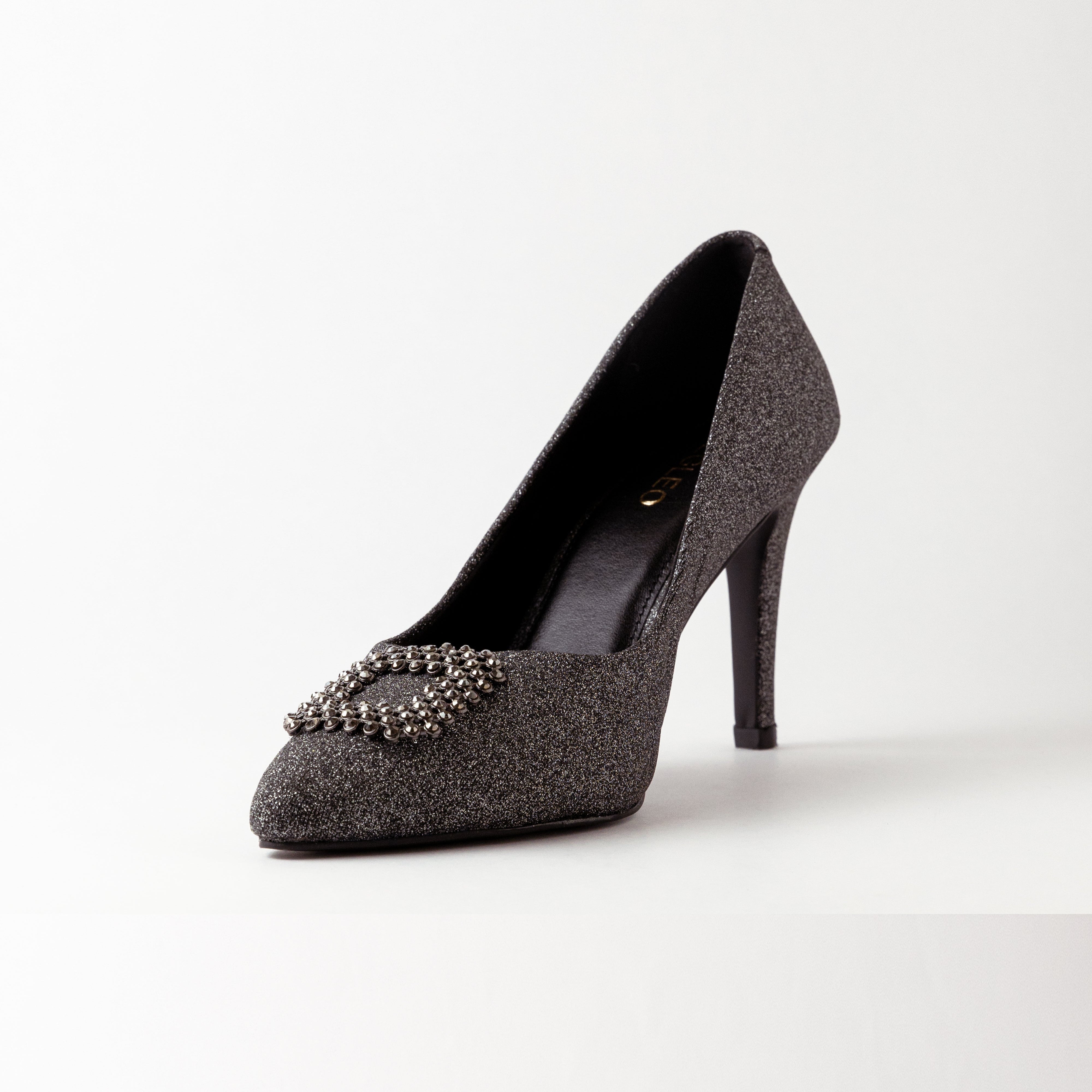 Image of Vegan Glitter Stilettos - Black