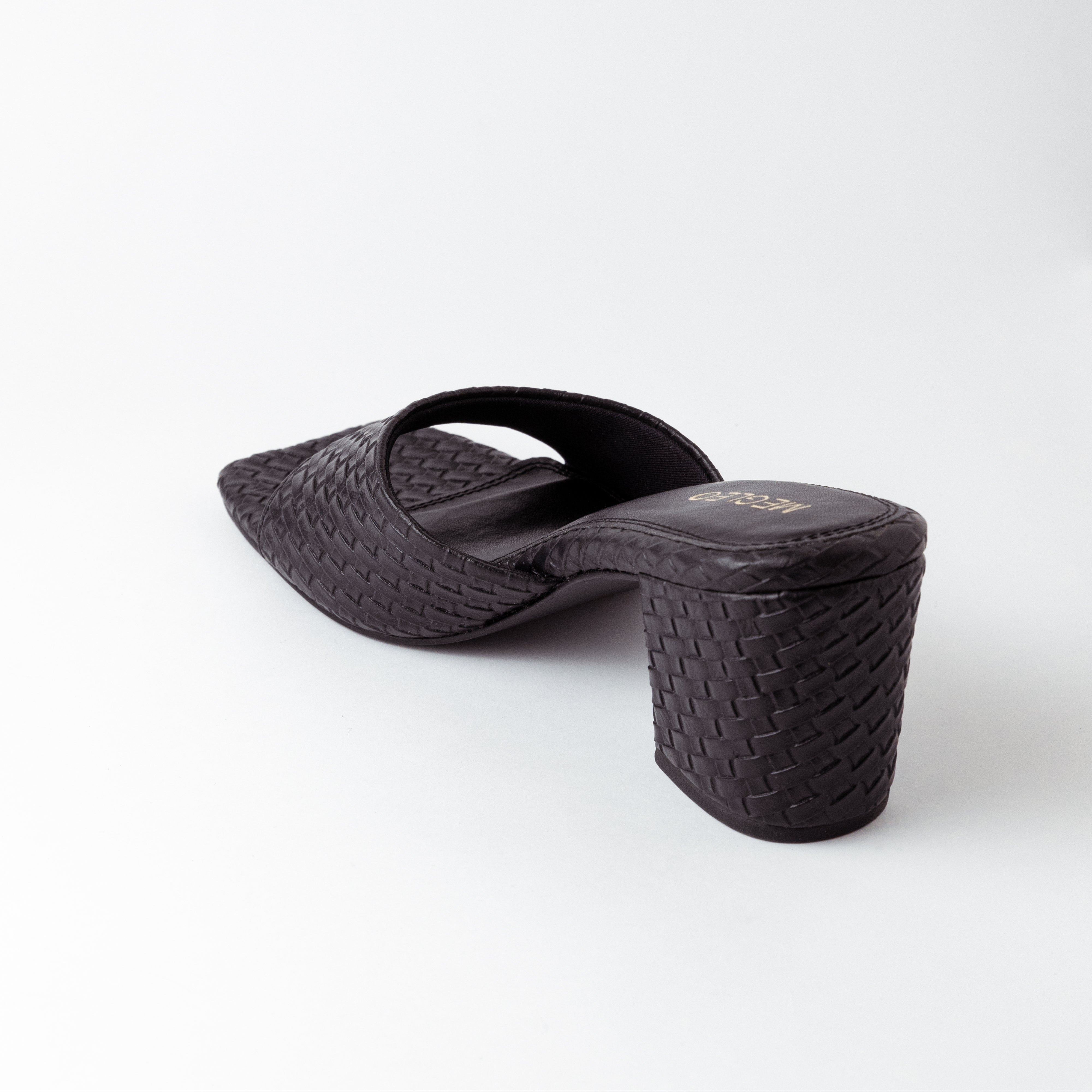 Image of Textured Black Block Heels