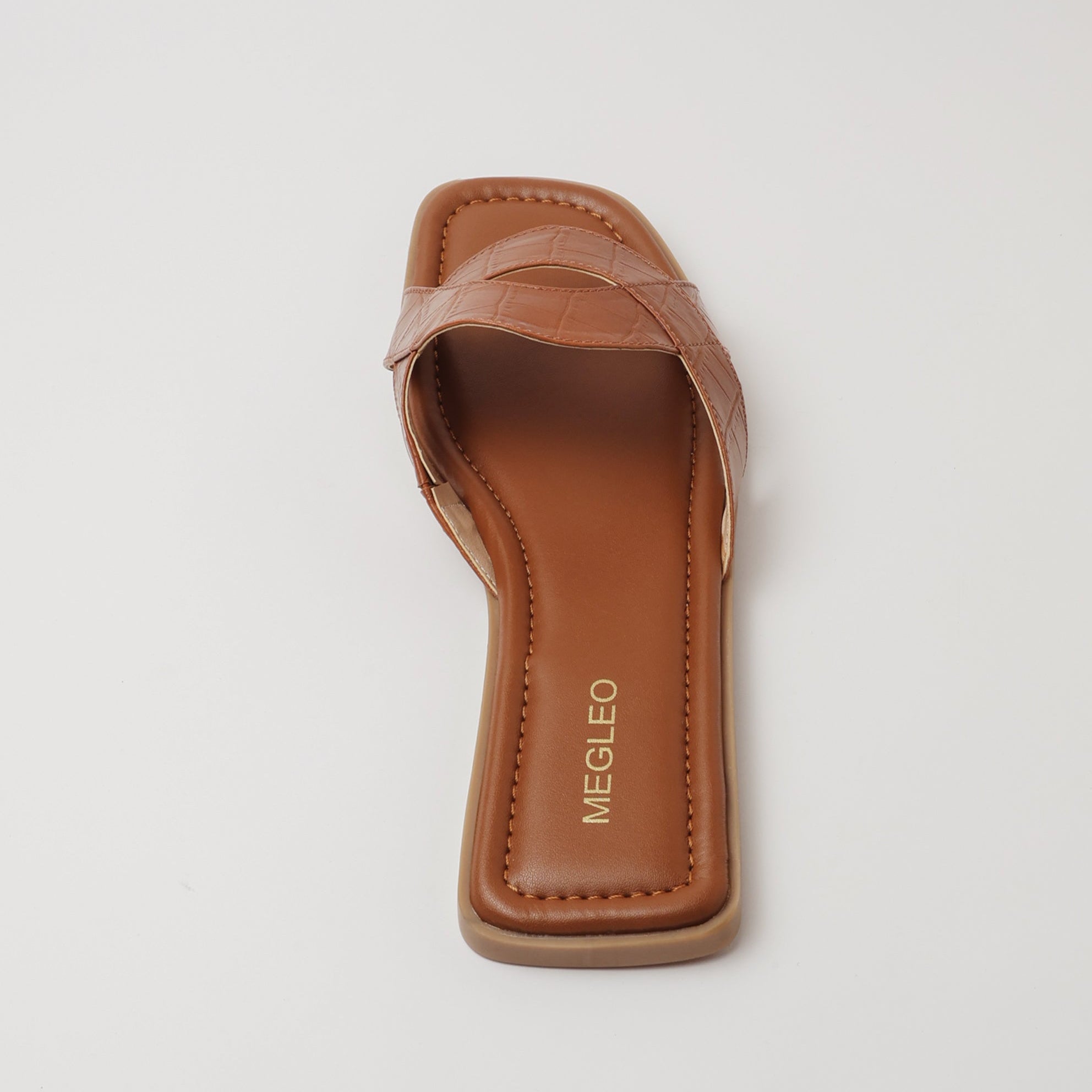 Image of Tan Croco Vegan Flats