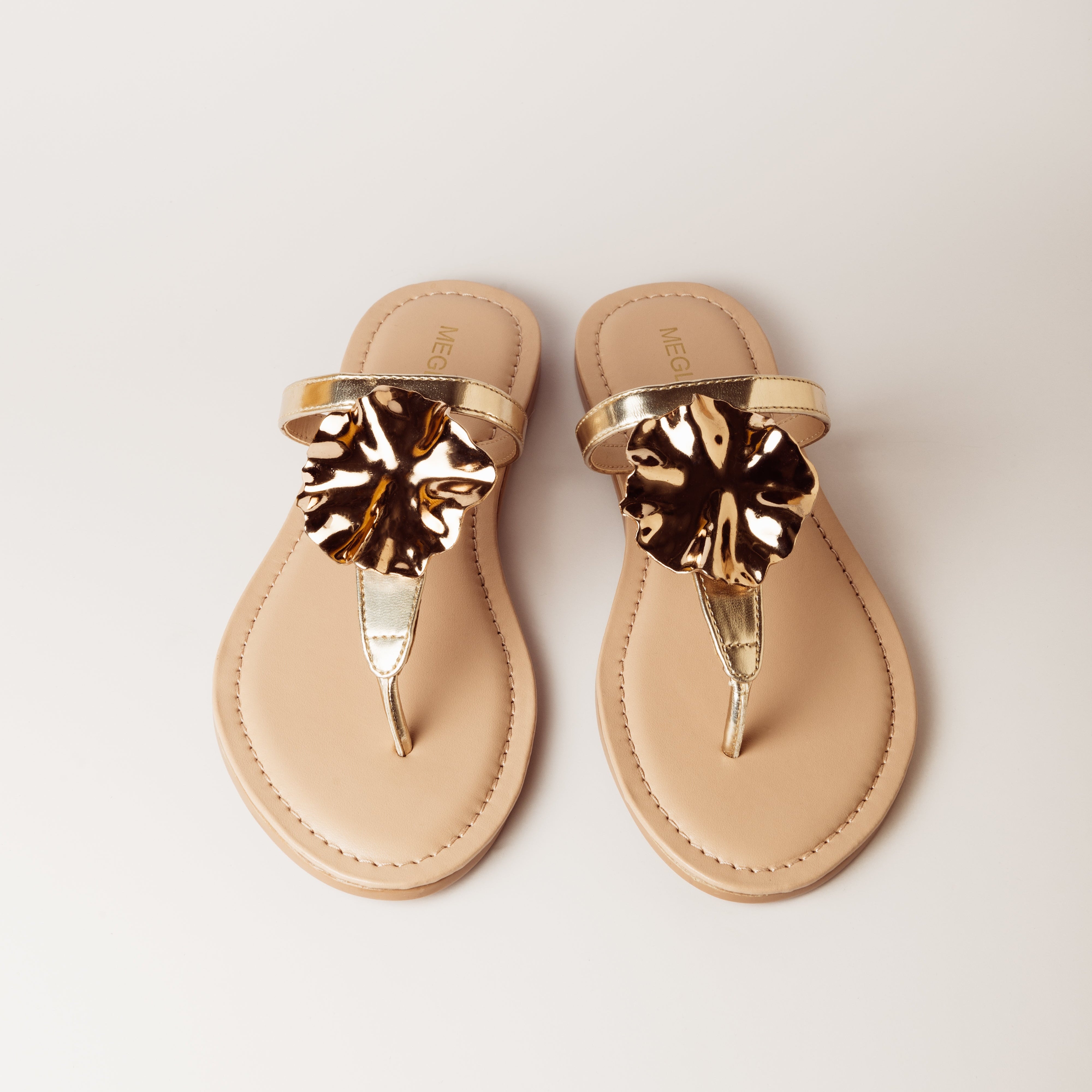 Image of Gold Petal Nude Vegan Flats