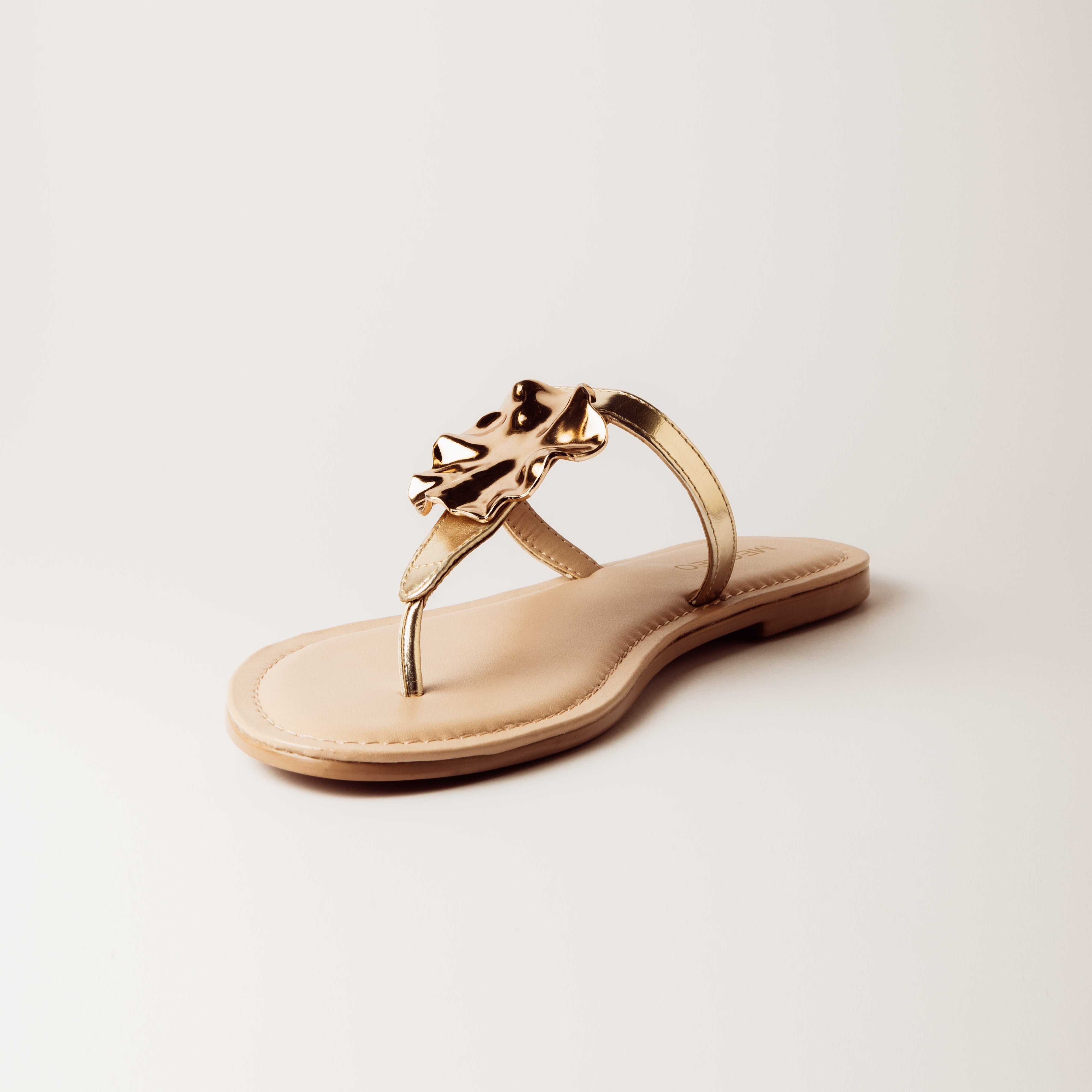 Image of Gold Petal Nude Vegan Flats