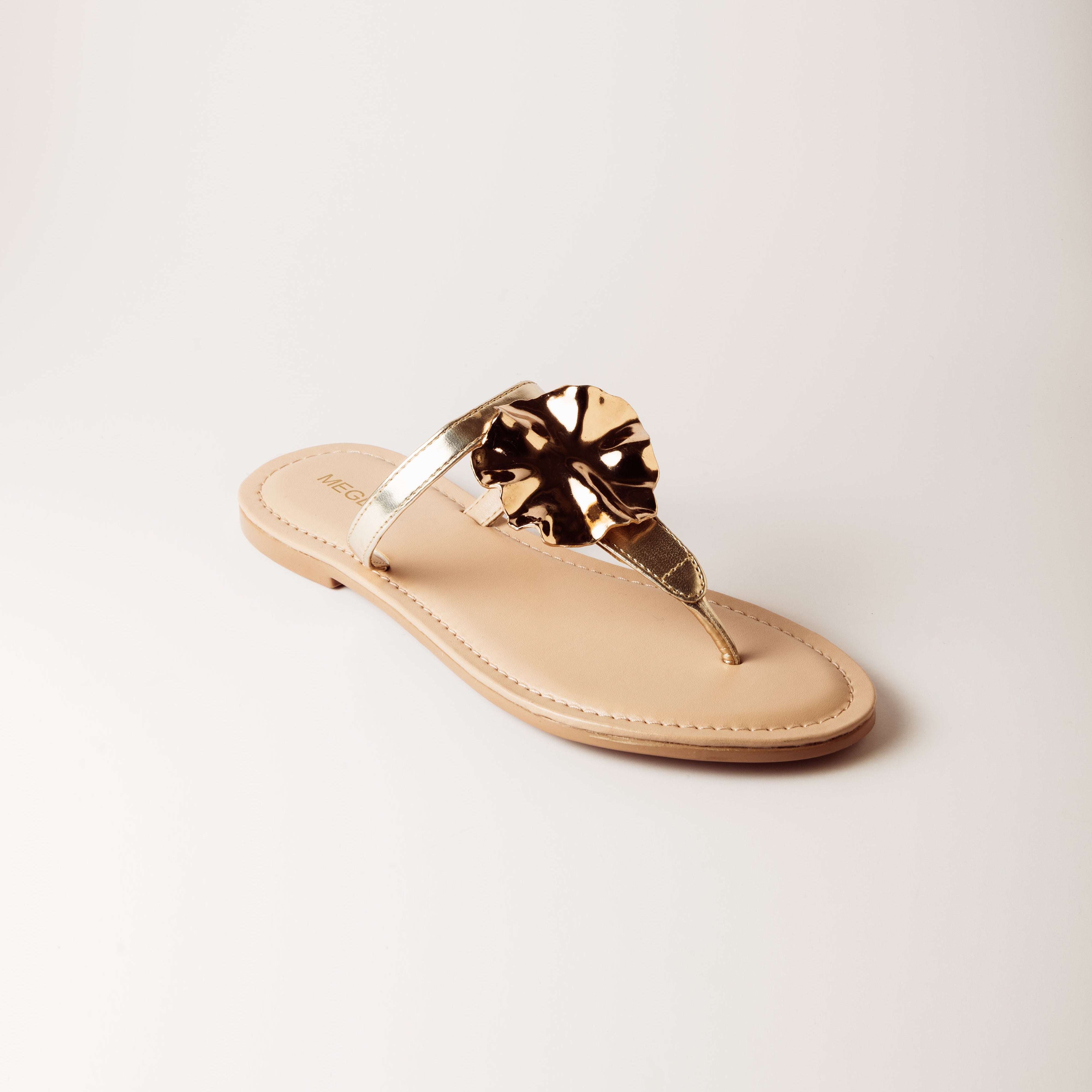 Image of Gold Petal Nude Vegan Flats