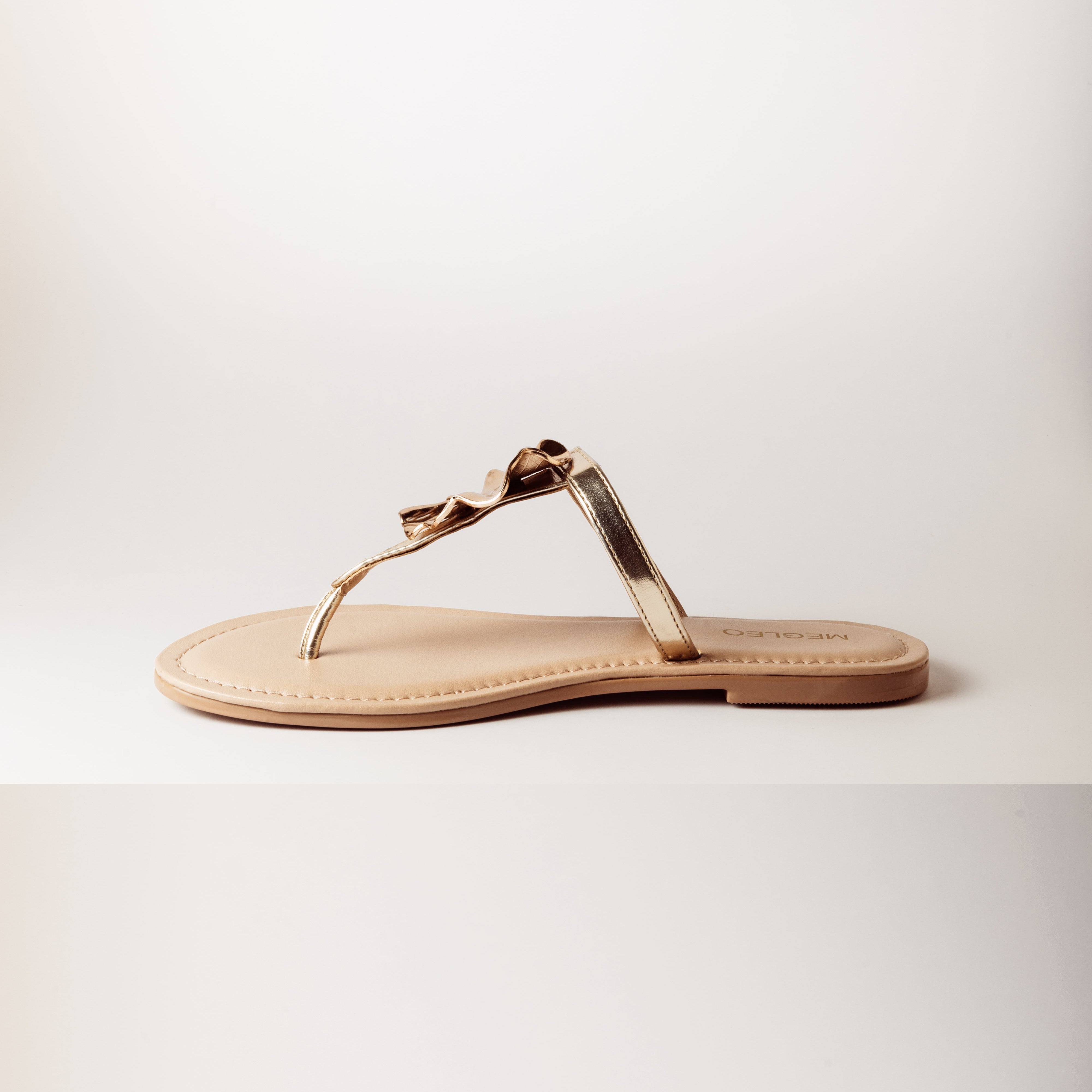 Image of Gold Petal Nude Vegan Flats