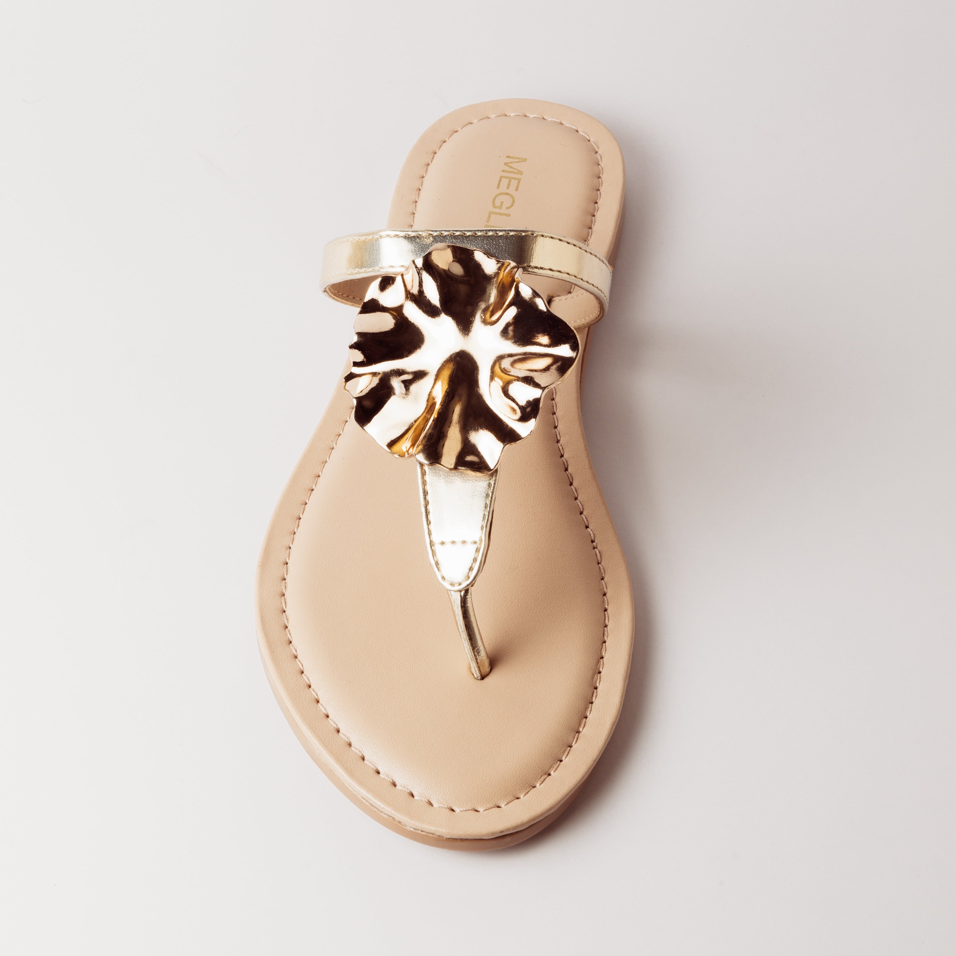 Image of Gold Petal Nude Vegan Flats