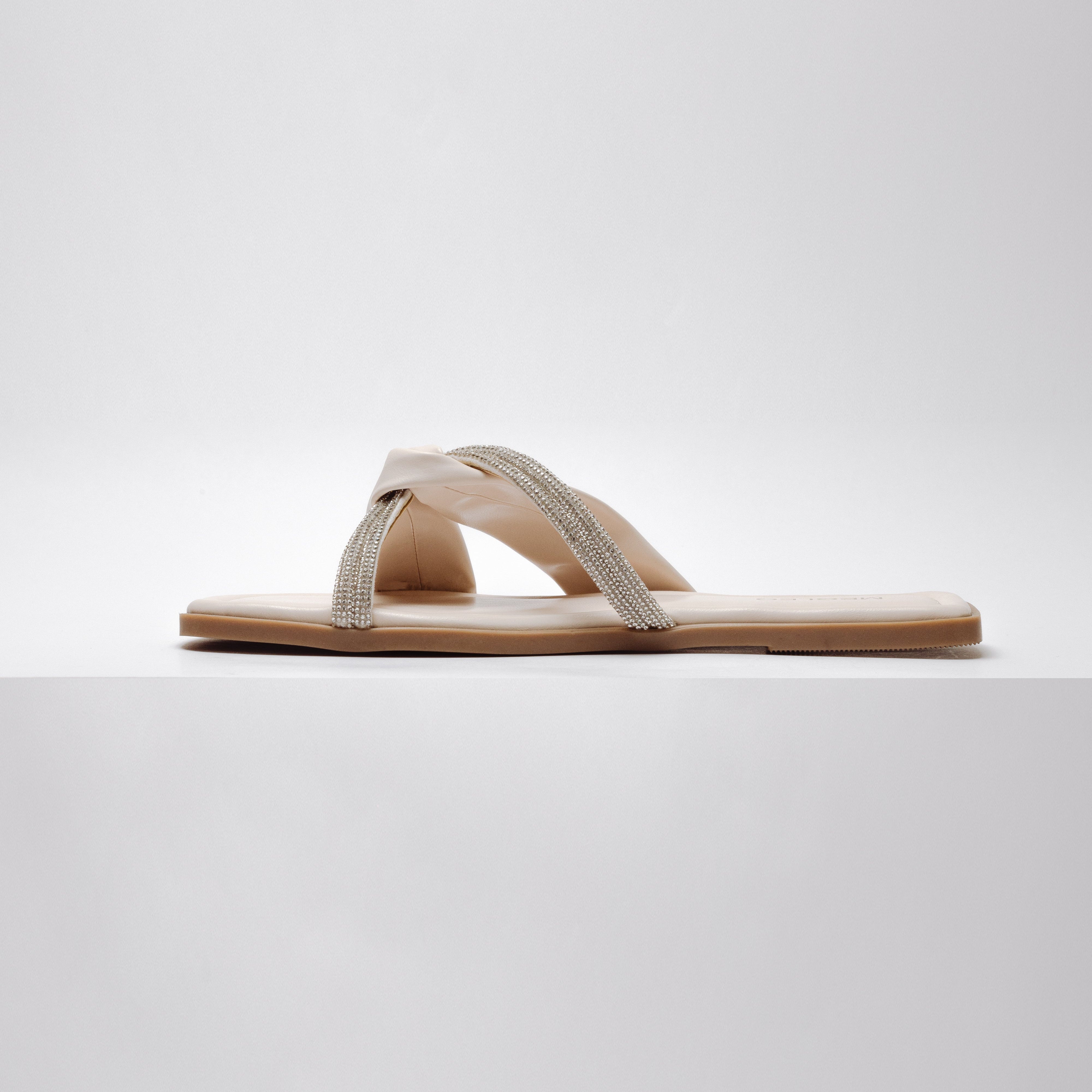 Image of Crystal Vegan Flats -  Cream